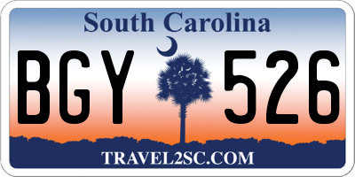 SC license plate BGY526