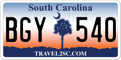 SC license plate BGY540