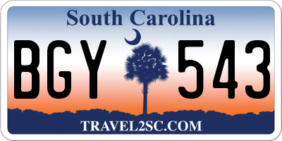 SC license plate BGY543
