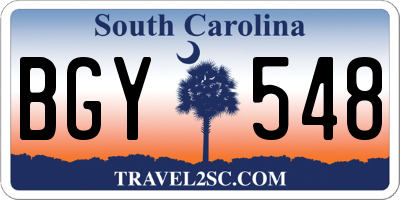 SC license plate BGY548