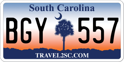 SC license plate BGY557