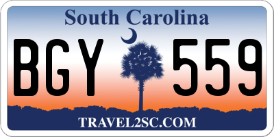 SC license plate BGY559