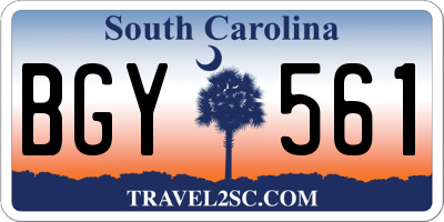 SC license plate BGY561