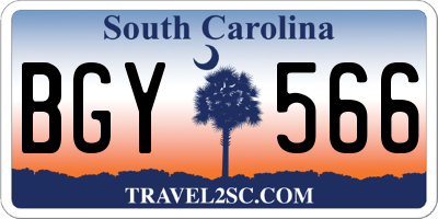 SC license plate BGY566