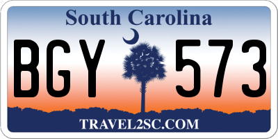 SC license plate BGY573