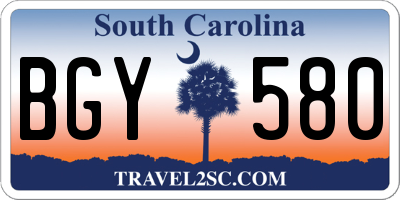 SC license plate BGY580