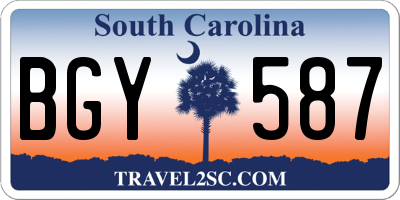 SC license plate BGY587