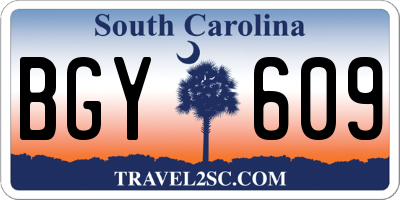 SC license plate BGY609