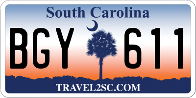 SC license plate BGY611