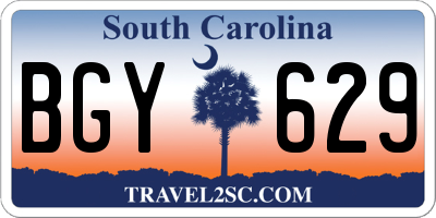 SC license plate BGY629