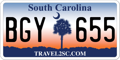 SC license plate BGY655