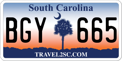SC license plate BGY665
