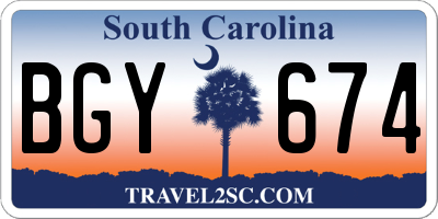 SC license plate BGY674