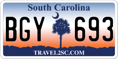 SC license plate BGY693