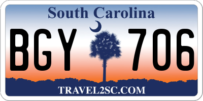 SC license plate BGY706