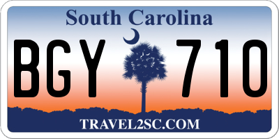SC license plate BGY710