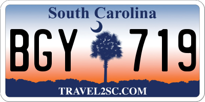 SC license plate BGY719