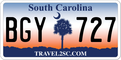 SC license plate BGY727
