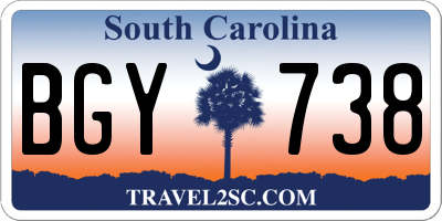 SC license plate BGY738