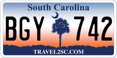 SC license plate BGY742