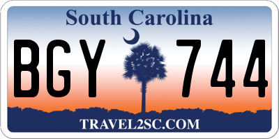 SC license plate BGY744