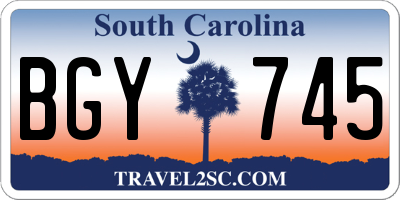 SC license plate BGY745
