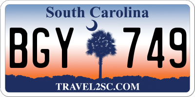 SC license plate BGY749