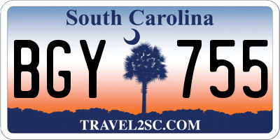 SC license plate BGY755