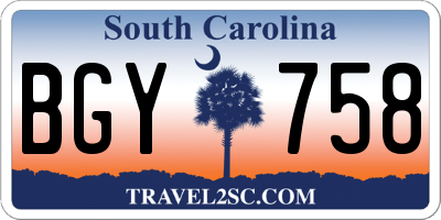 SC license plate BGY758