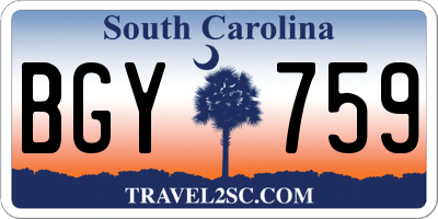SC license plate BGY759