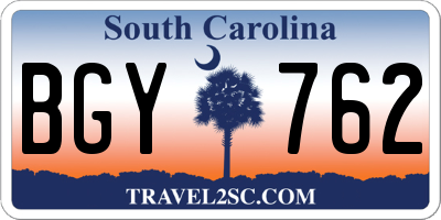 SC license plate BGY762