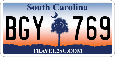 SC license plate BGY769