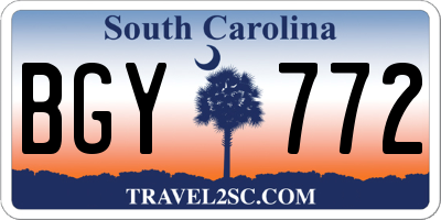SC license plate BGY772