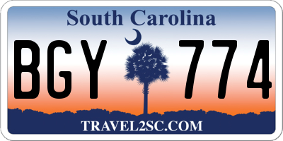 SC license plate BGY774