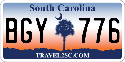 SC license plate BGY776
