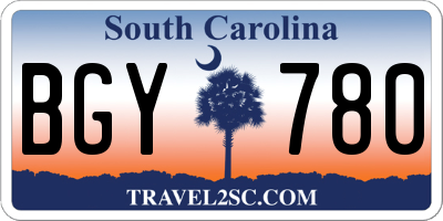 SC license plate BGY780
