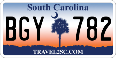 SC license plate BGY782