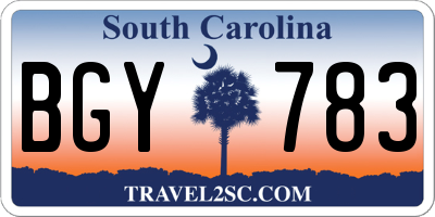 SC license plate BGY783