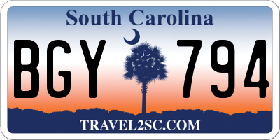 SC license plate BGY794