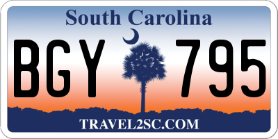 SC license plate BGY795