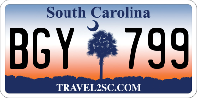 SC license plate BGY799