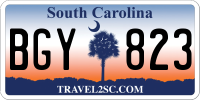 SC license plate BGY823
