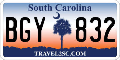 SC license plate BGY832