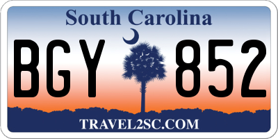 SC license plate BGY852