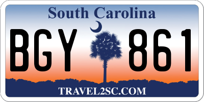 SC license plate BGY861