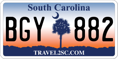 SC license plate BGY882