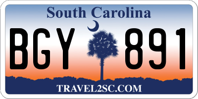 SC license plate BGY891