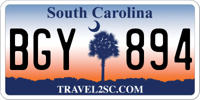 SC license plate BGY894