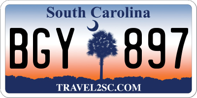 SC license plate BGY897