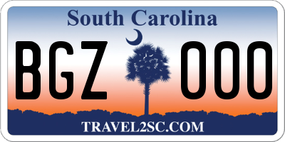 SC license plate BGZ000